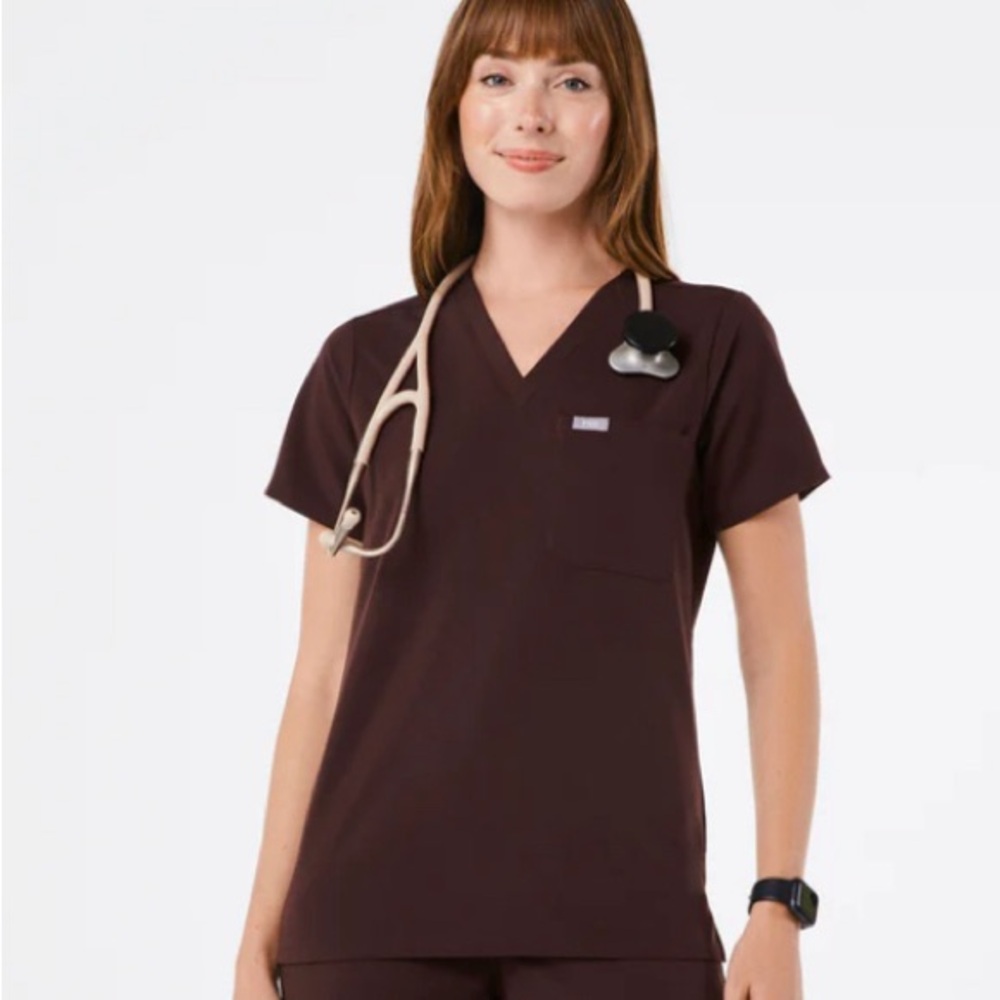 Figs Catarina Scrub Top in Espresso, Women’s XS